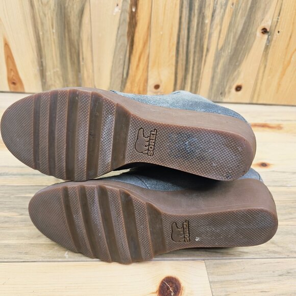 Sorel Toronto Waterproof Gray Lace-Up Wedge Boots Size 12 - Picture 6 of 6